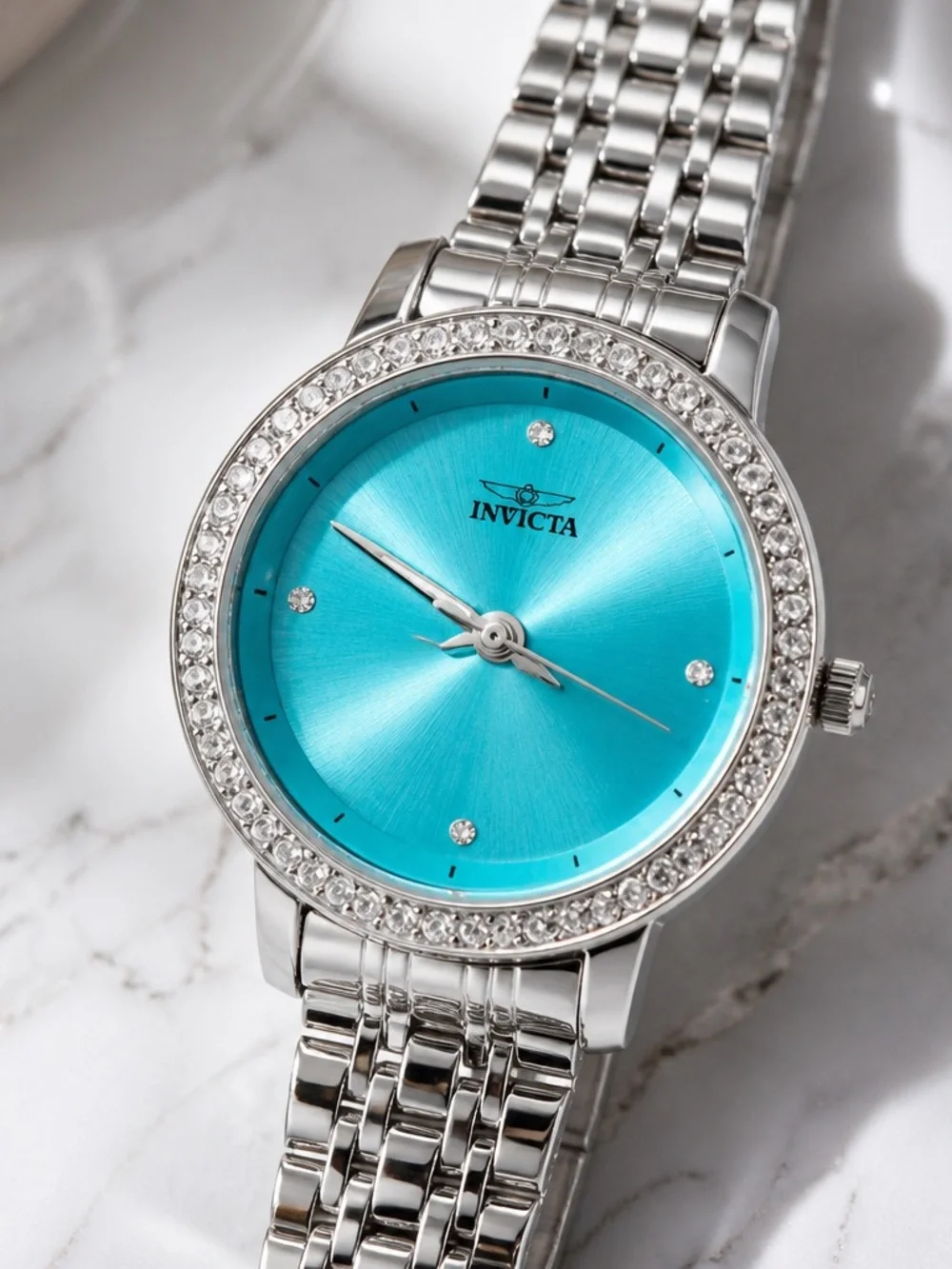 Angel Quartz Crystal Tiffany Blue Dial